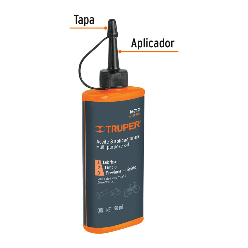 Aceite Multiuso Truper Cod 16712 A-31-90, 90ml (3oz)