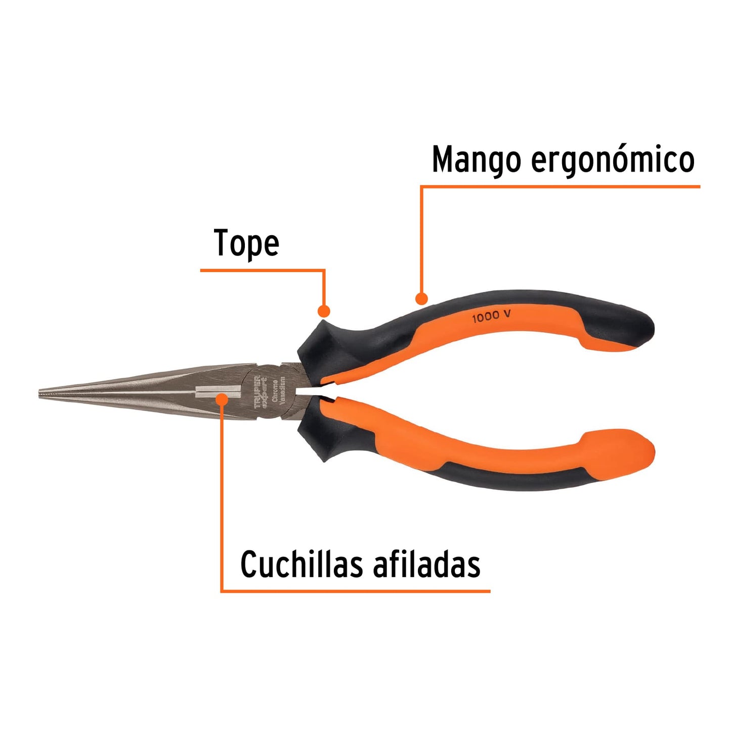 Pinza punta y corte 7" Truper Expert Cod 12348 T203-7X Comfort Grip