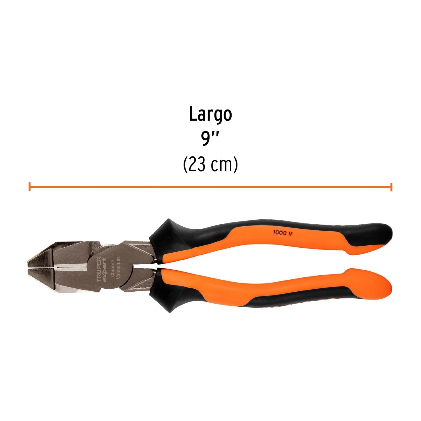 Pinza electricista 9" Truper Expert Cod 12351 T200-9X uso rudo alta palanca Comfort Grip