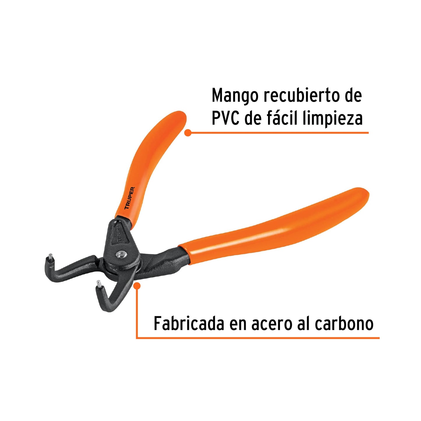 Pinza punta a 90° Truper Cod 17362 PA-367 6-3/4" para cerrar anillos mango de PVC