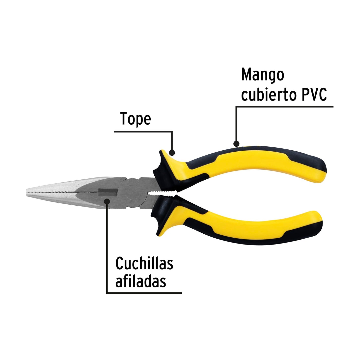 Pinza punta y corte 6" Pretul Cod 22670 PPC-6PX mango Comfort Grip