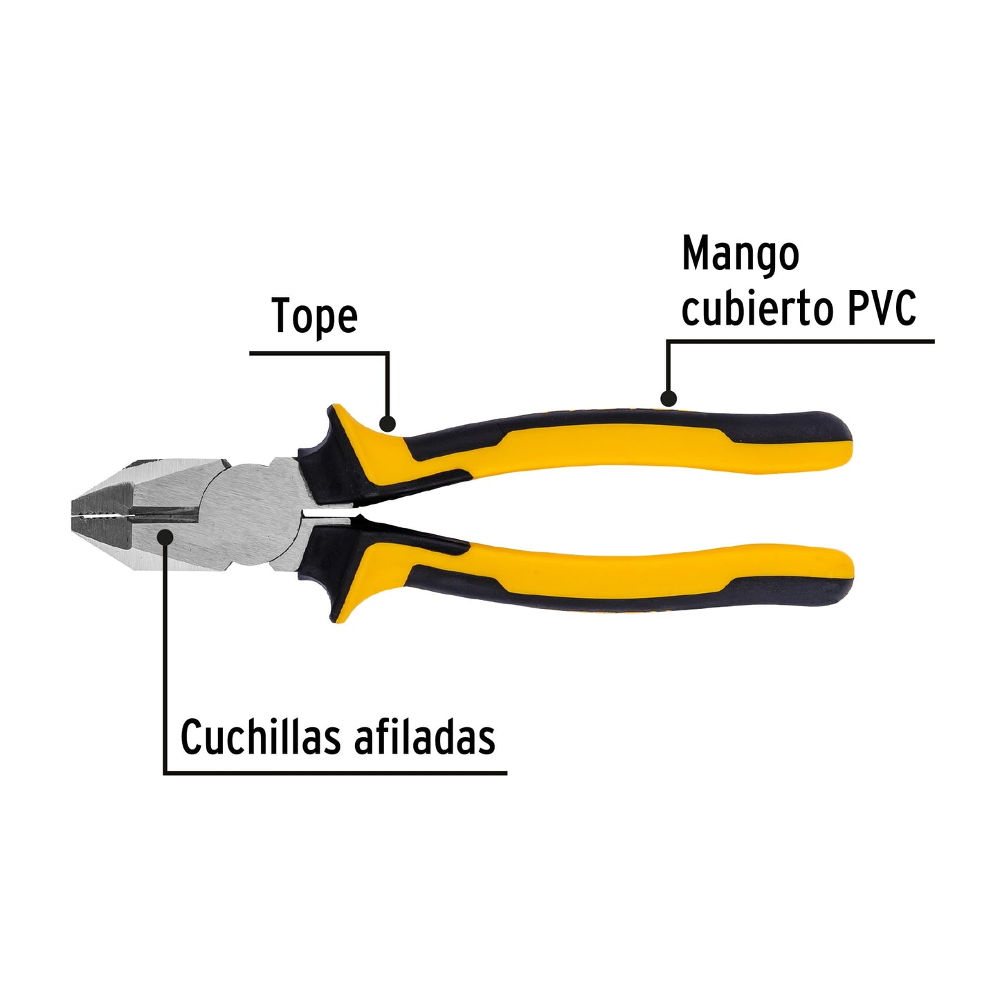 Pinza electricista 8" Pretul Cod 27154 218-PX uso rudo alta palanca Comfort Grip
