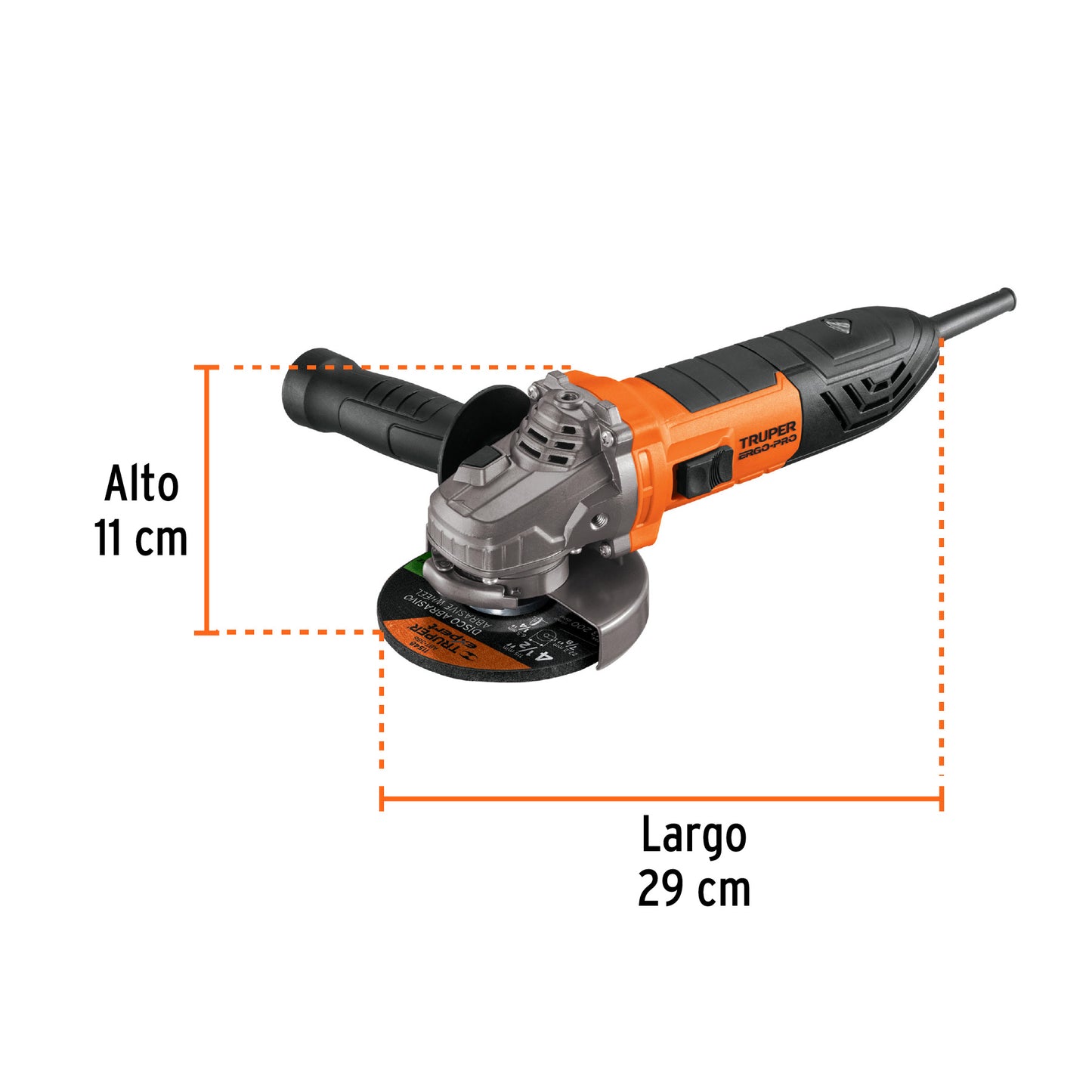Esmeriladora 4-1/2" Truper Cod 100735 ERGO-4580-2 ERGO PRO 800 W 220 V