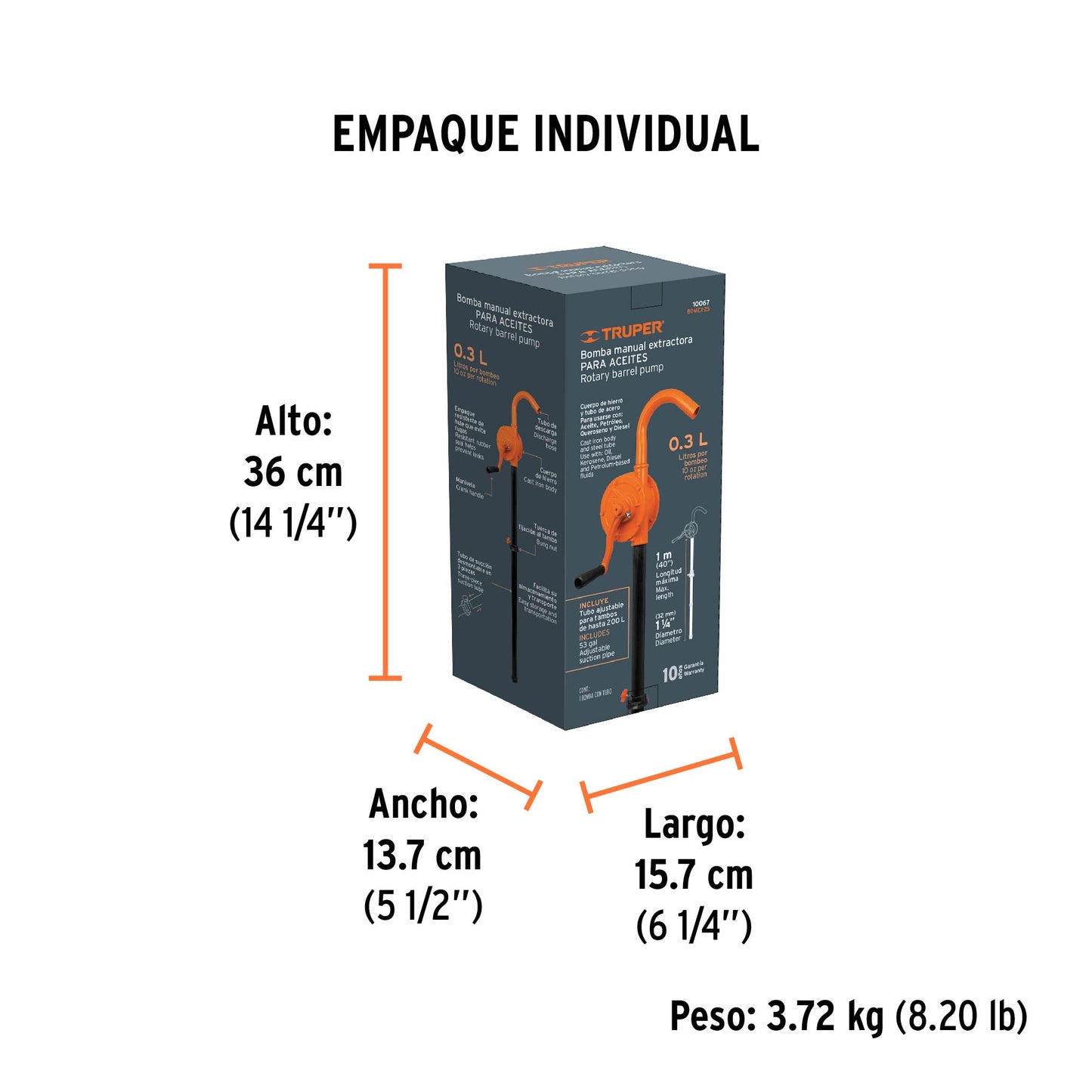 Bomba extractora Truper Cod 10067 BOMEX-25 para aceites con manivela