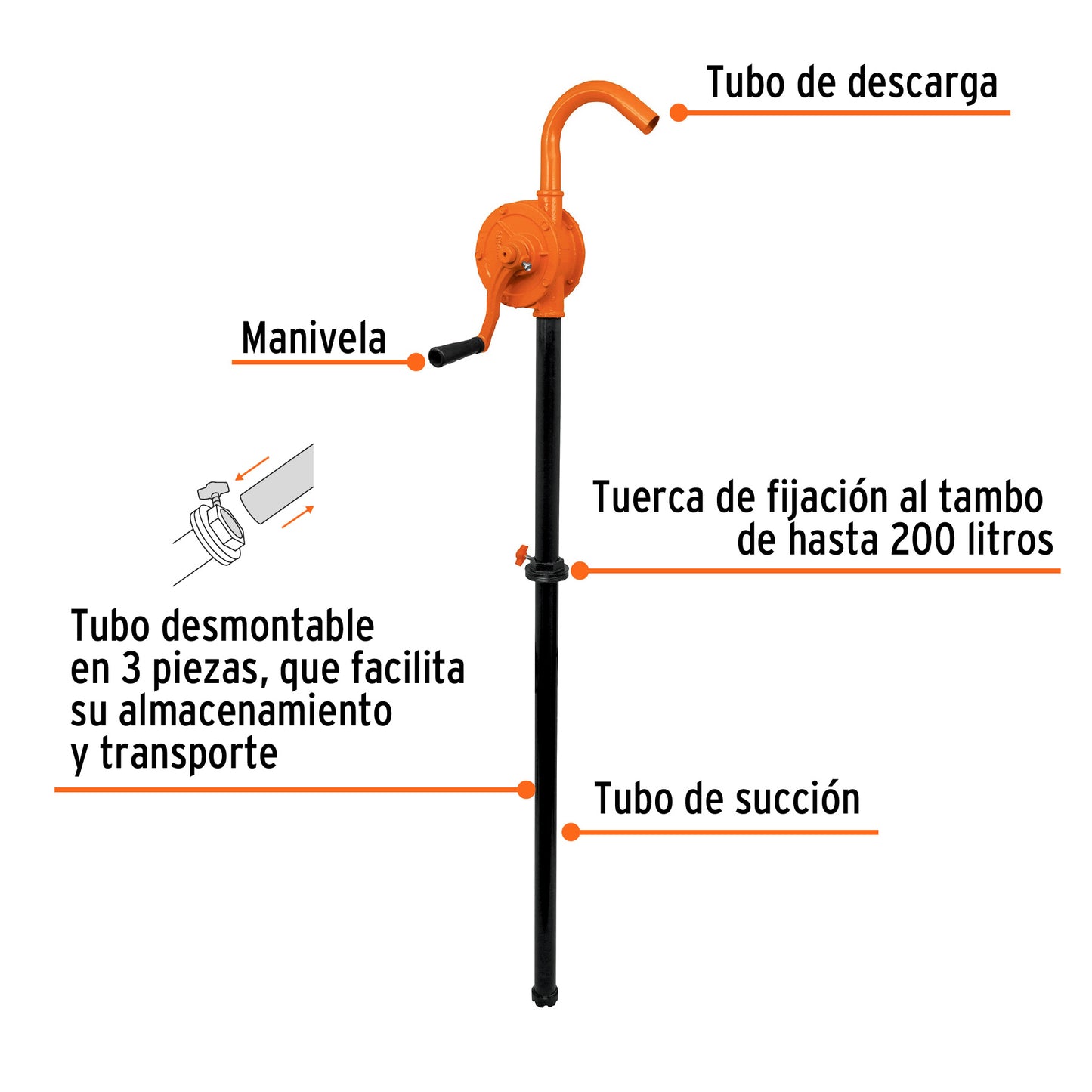 Bomba extractora Truper Cod 10067 BOMEX-25 para aceites con manivela