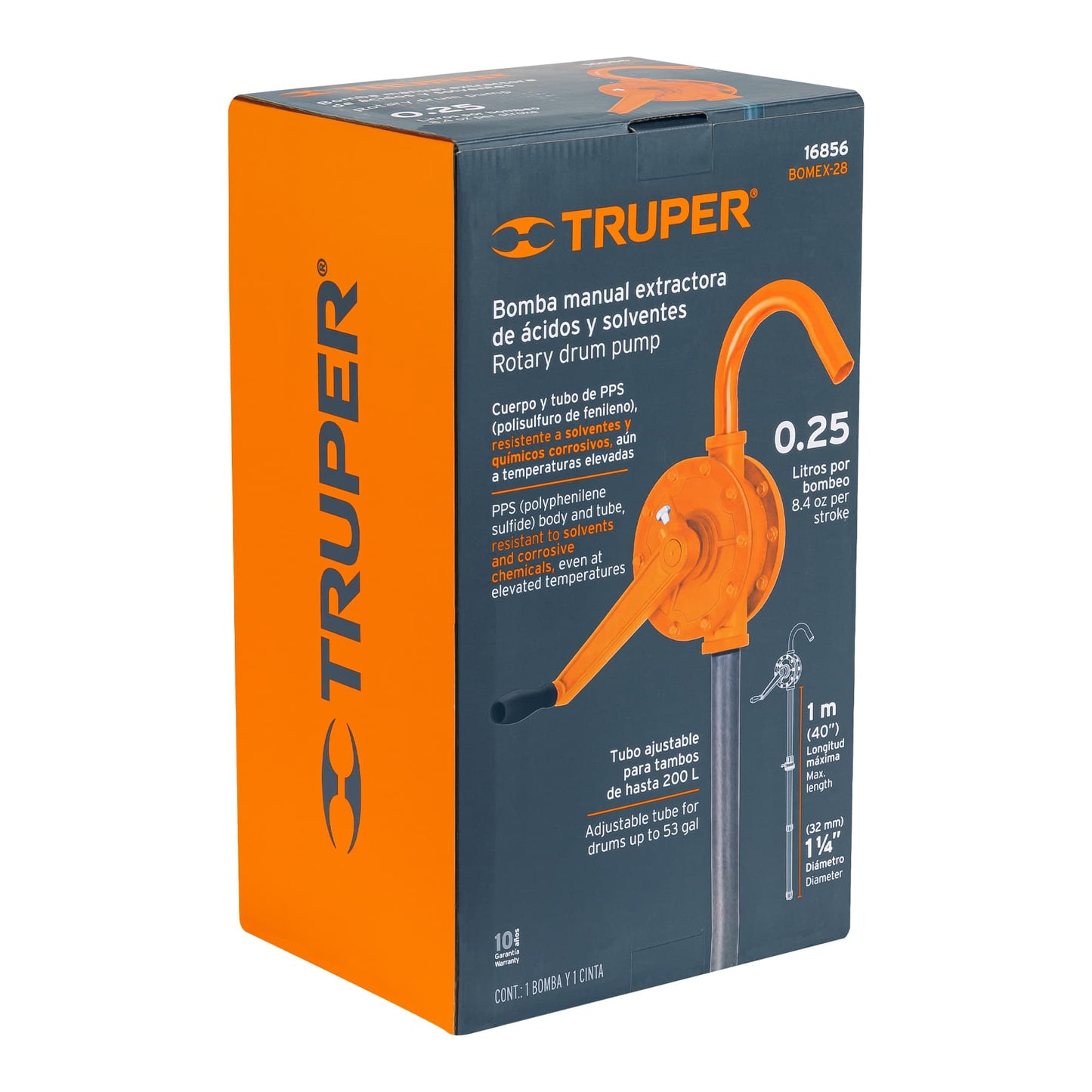Bomba extractora Truper Cod 16856 BOMEX-28 para ácidos con manivela