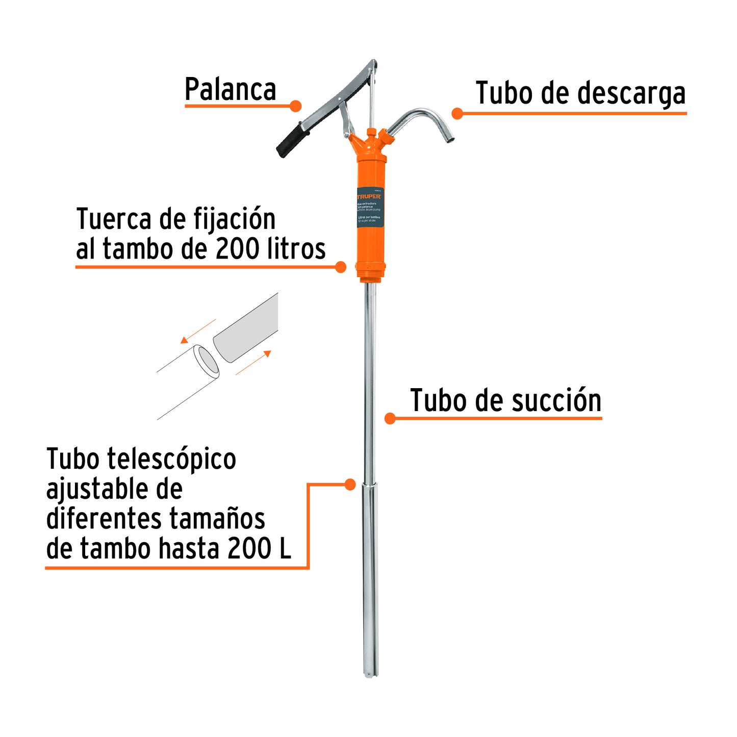 Bomba extractora Truper Cod 16857 BOMEX-31 para aceites con palanca