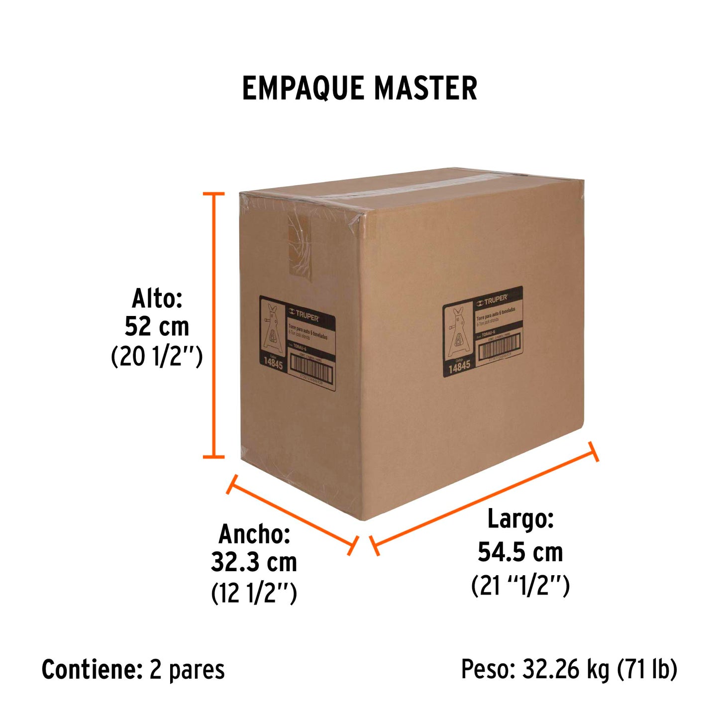 Caballetes Truper Cod 14845 TORAU-6 de 6 ton para Auto
