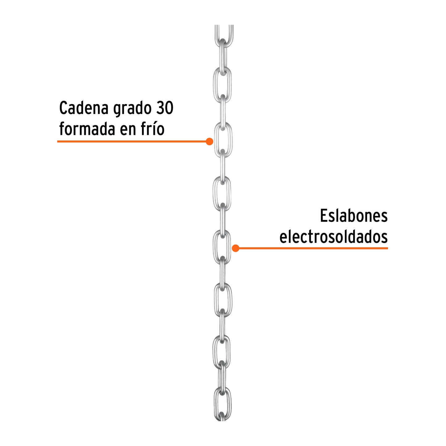 Cadena galvanizada 4 mm - 5/32" Truper Cod 103441 CAGA-5/32T en saco con 50 kg