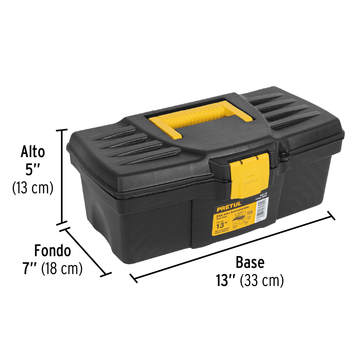 Caja de herramientas Pretul Cod 20531 CHP-13P de 13" sin compartimiento