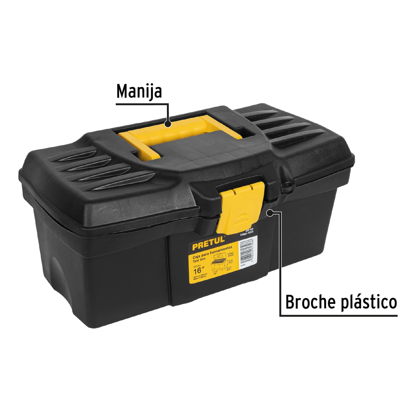 Caja de herramientas Pretul Cod 20532 CHP-16P de 16" sin compartimiento