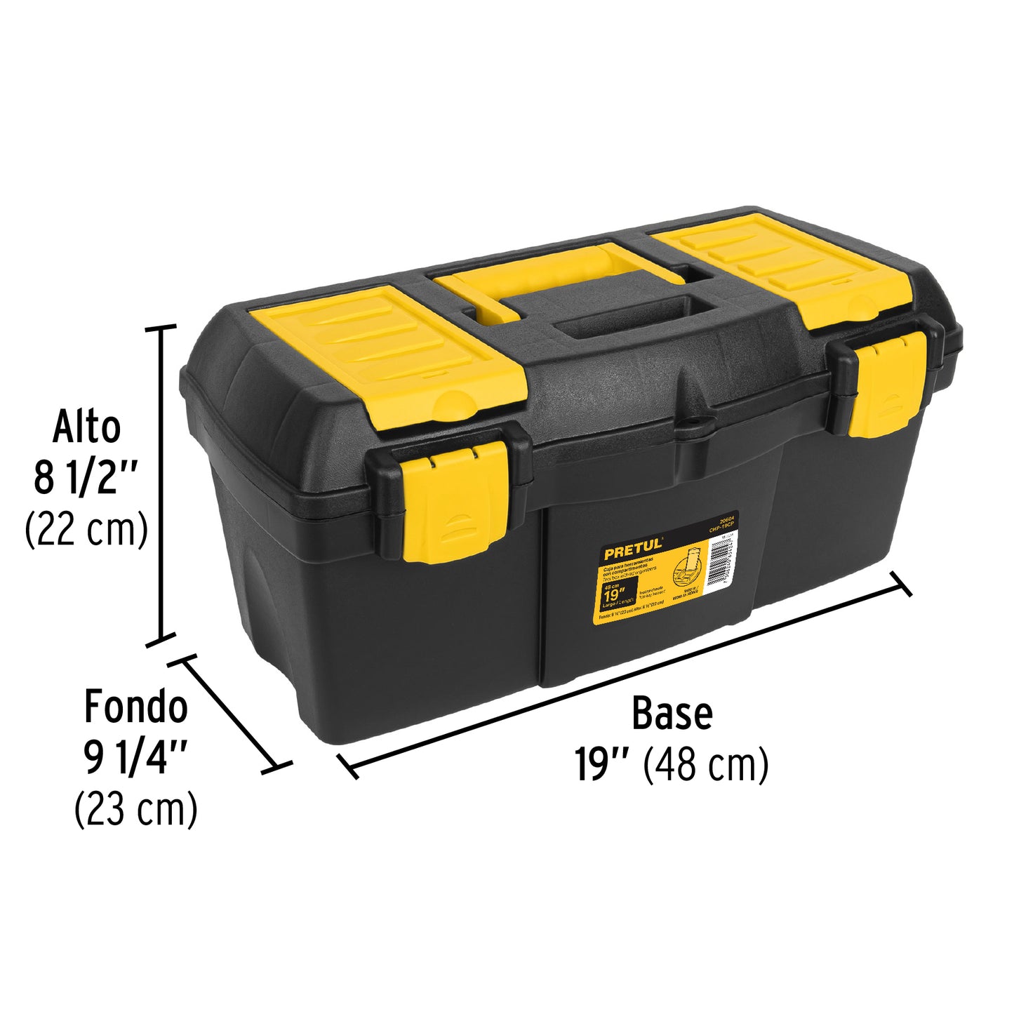 Caja de herramientas Pretul Cod 20604 CHP-19CP de 19" con compartimentos