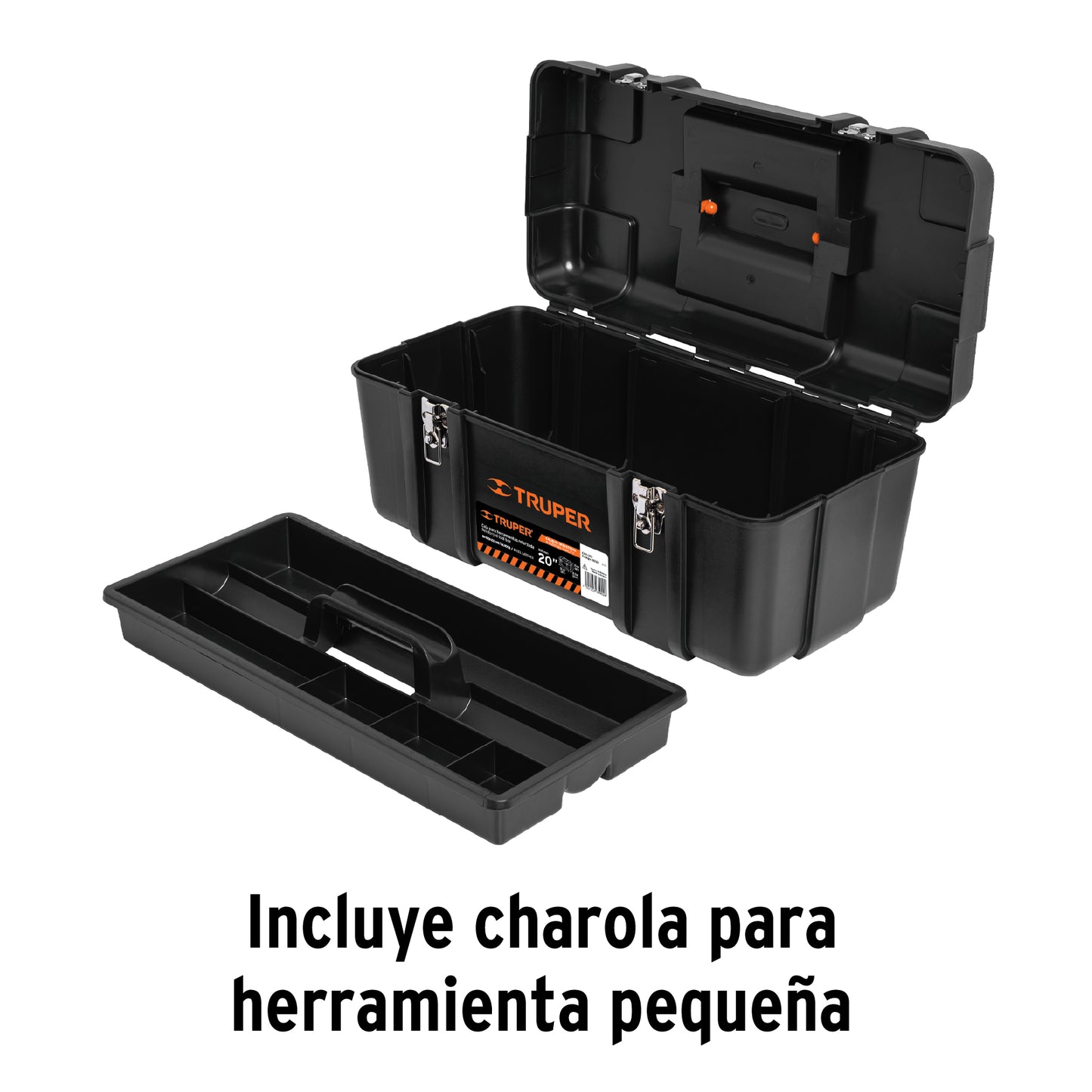 Caja de herramientas Truper Cod 10380 CHP-20X, de 20" industrial, broches metálicos