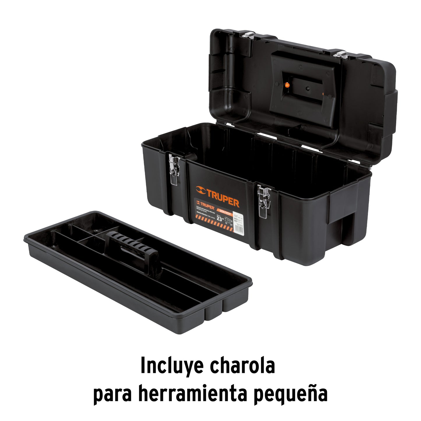 Caja de herramientas Truper Cod 11506 CHP-23X, de 23" industrial, broches metálicos