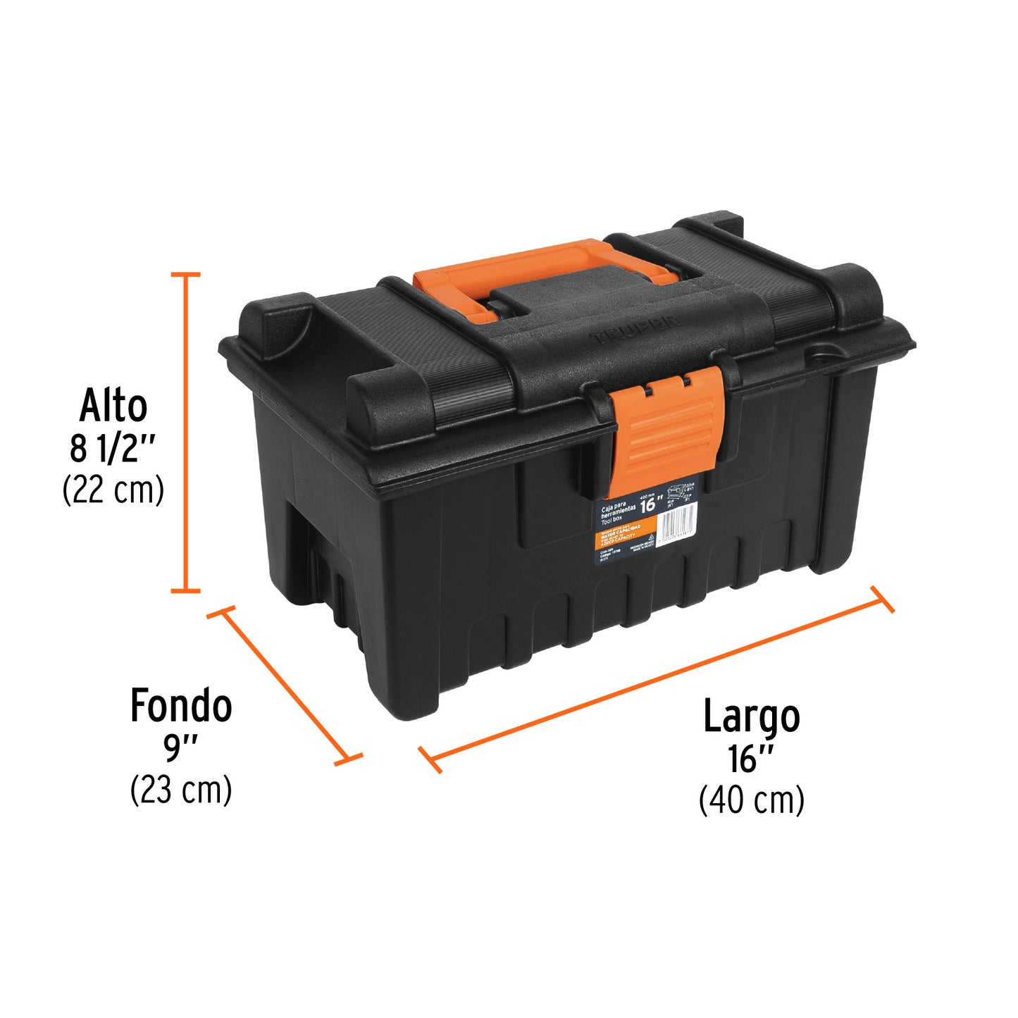 Caja de herramientas Truper Cod 19790 CHA-16N de 16" sin compartimientos
