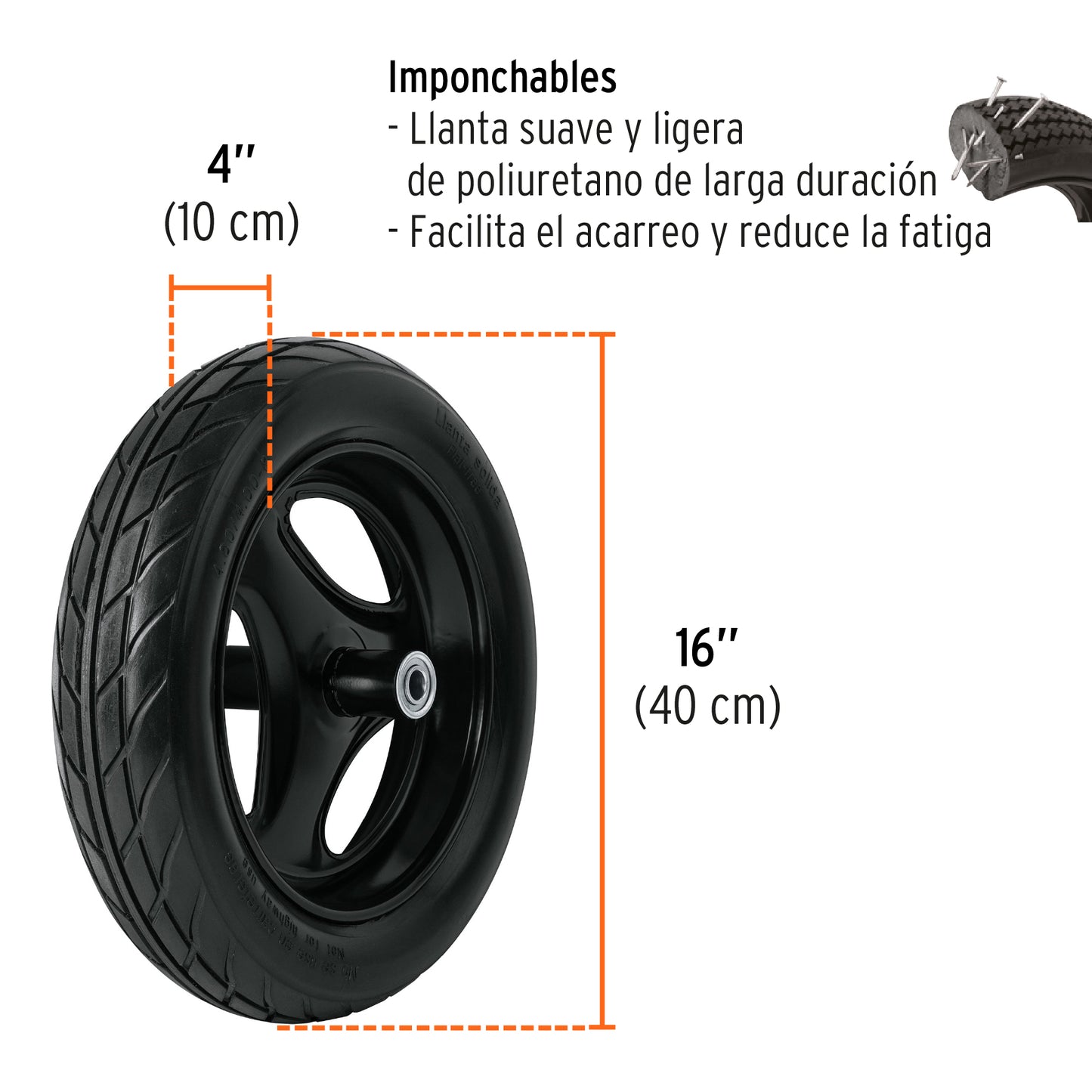 Carretilla 6 ft³ Truper Expert Cod 100417 CAT-60X Super reforzada Imponchable bastidor tubular