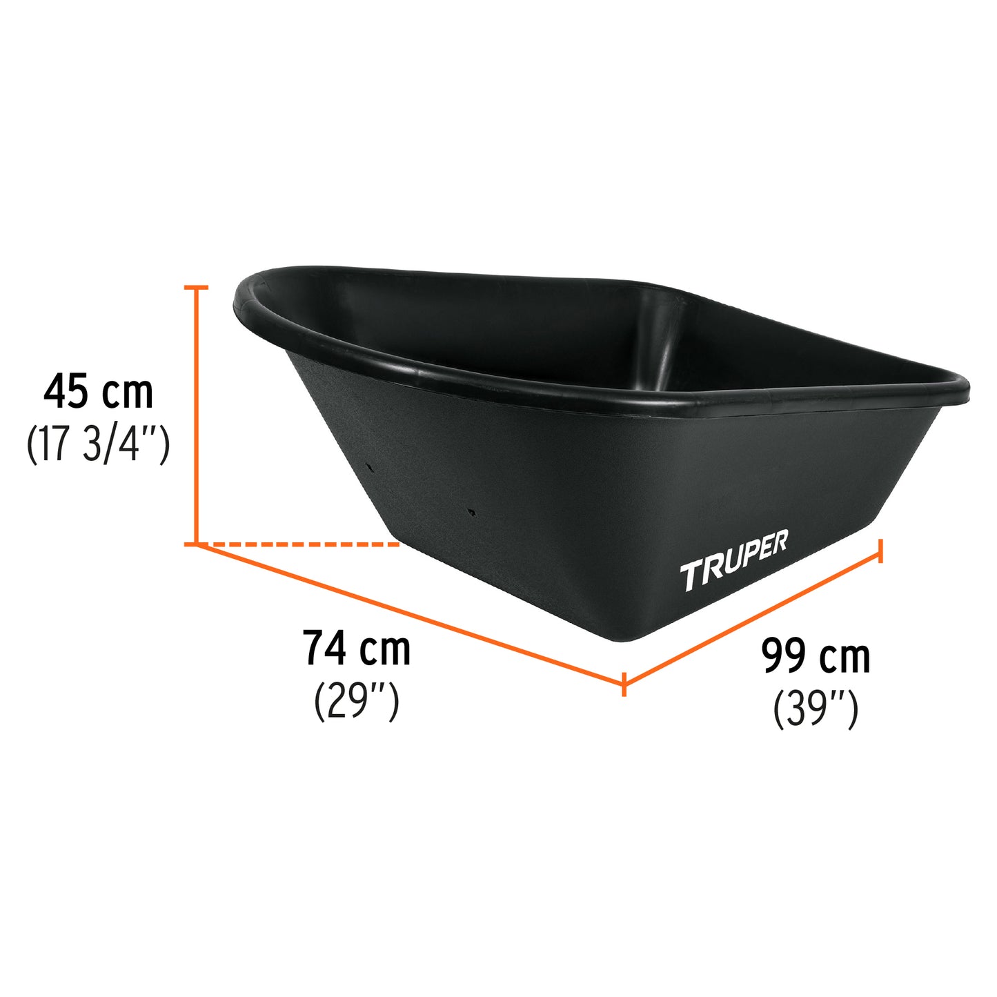 Carretilla 6 ft3 Truper Cod 11777 CAT-60PL Concha Plástica Neumática Bastidor Tubular