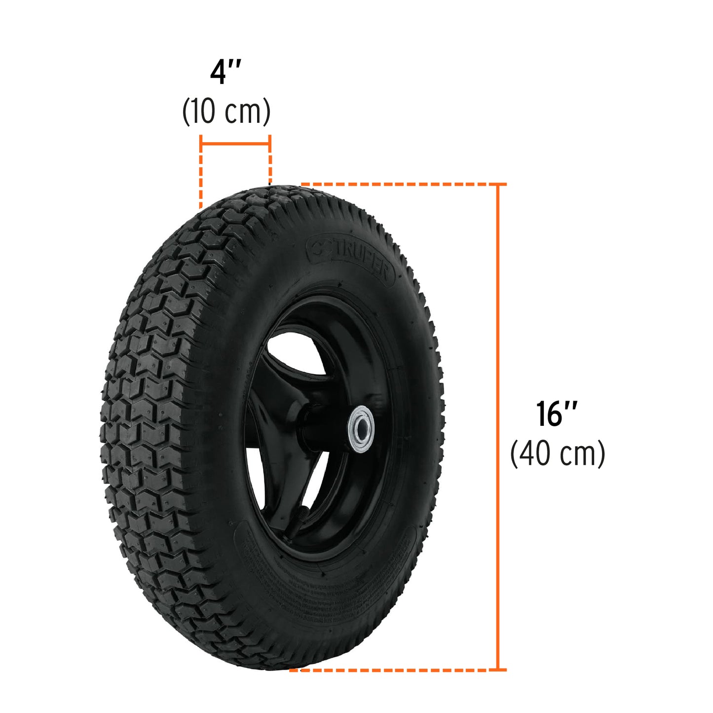 Carretilla 6 ft3 Truper Cod 11777 CAT-60PL Concha Plástica Neumática Bastidor Tubular