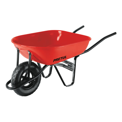 Carretilla 5.5 ft³ PRETUL Cod 20627 CAP-50NB neumática bastidor tubular roja