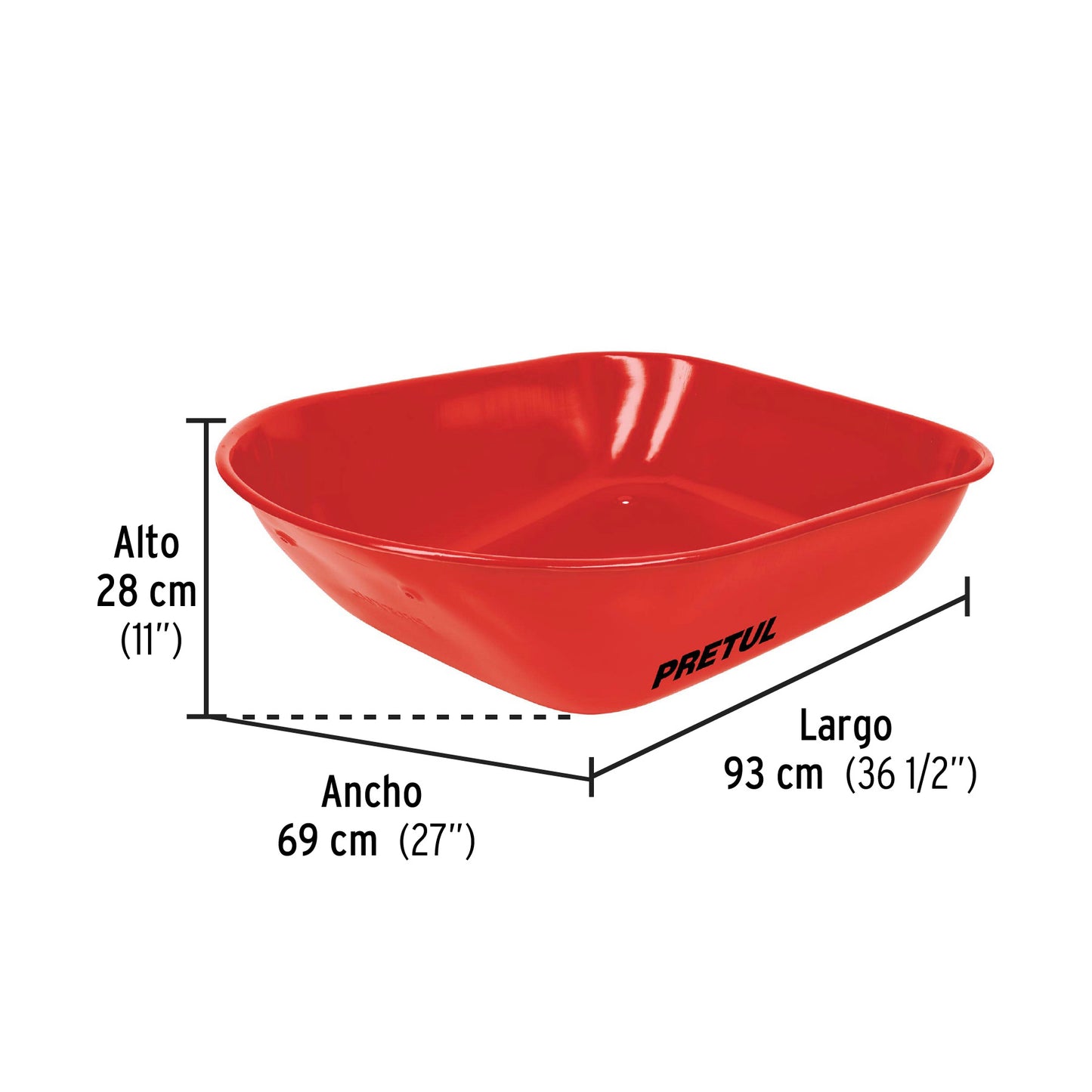 Carretilla 5.5 ft³ PRETUL Cod 20627 CAP-50NB neumática bastidor tubular roja