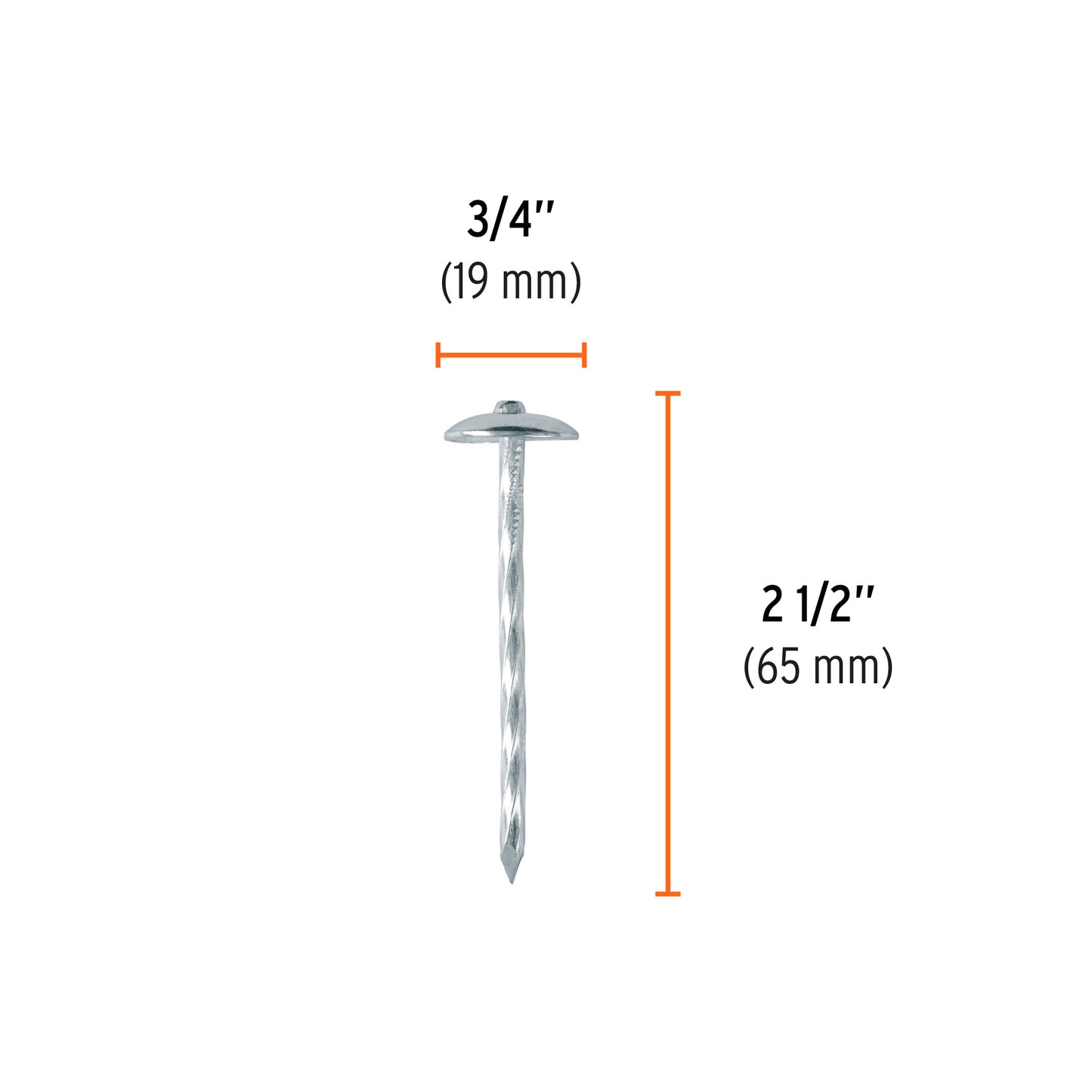 Clavo calamina BWG 9x2.5" Truper Cod 103395 CLCA-9X25 caja con 25 kg
