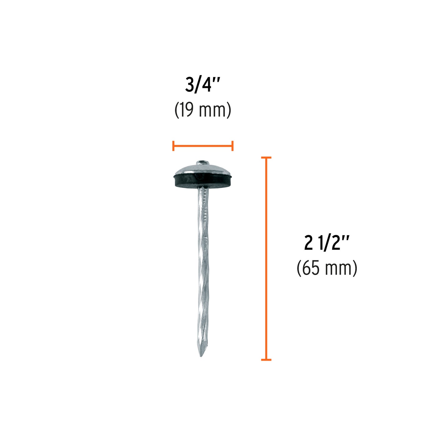 Clavo calamina BWG 9x2.5" c/arandela Truper Cod 103397 CLCA-9X25A caja con 25 kg