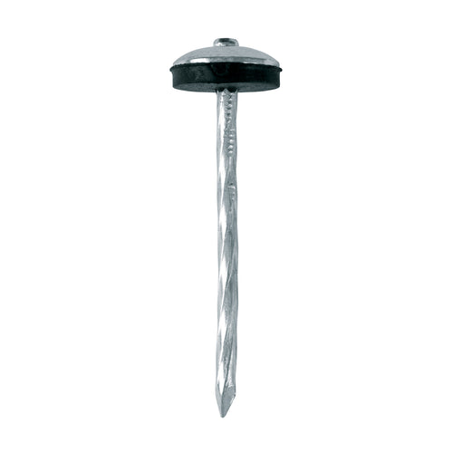 Clavo calamina BWG 9x2.5" c/arandela Truper Cod 103397 CLCA-9X25A caja con 25 kg