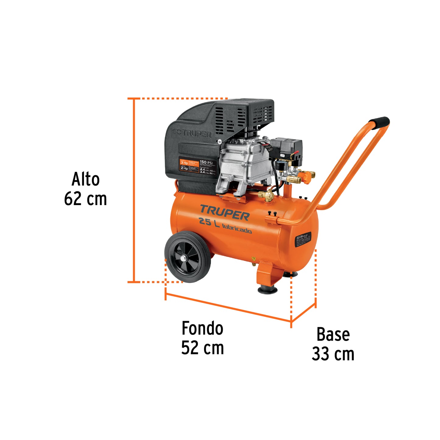 Compresor lubricado de aire truper Cod 11836 COMP-25LT-260 25 L 220 V/60 Hz
