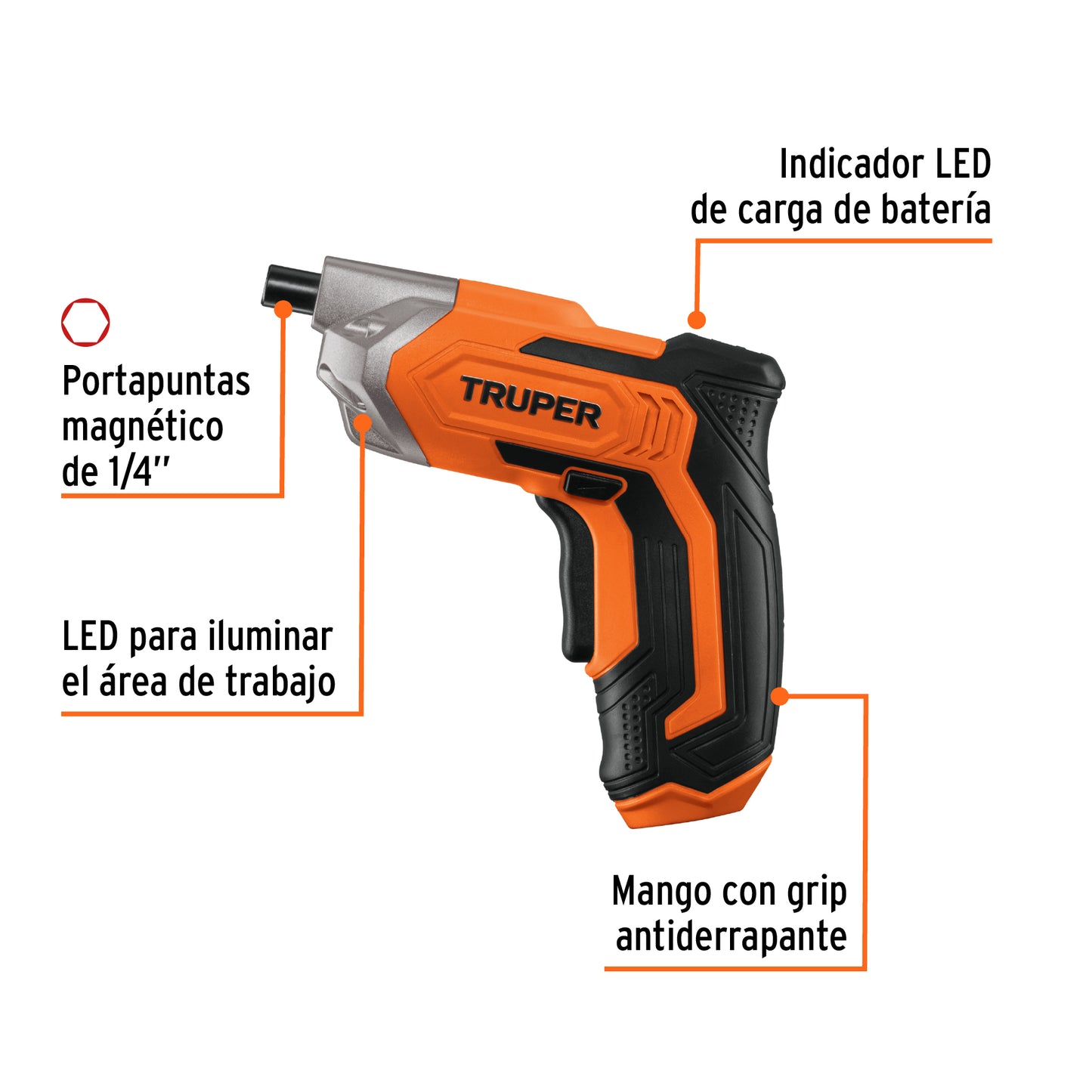 Destornillador inalambrico 3.6V Truper Cod 102465 DESI-36-2 Profesional 220V