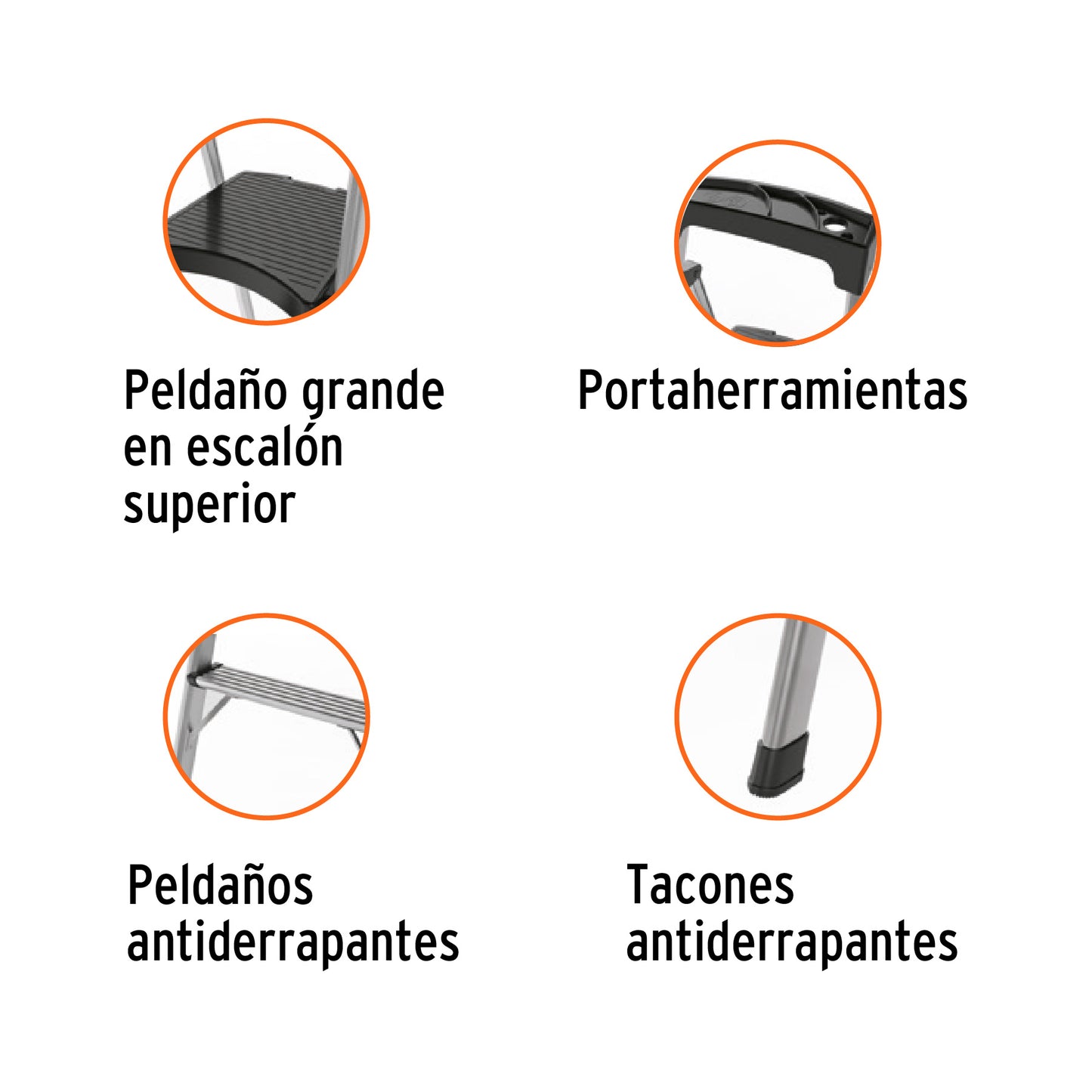 Escalerillas Plegable Truper Cod 16763 ESTU-2A 2 peldaños aluminio