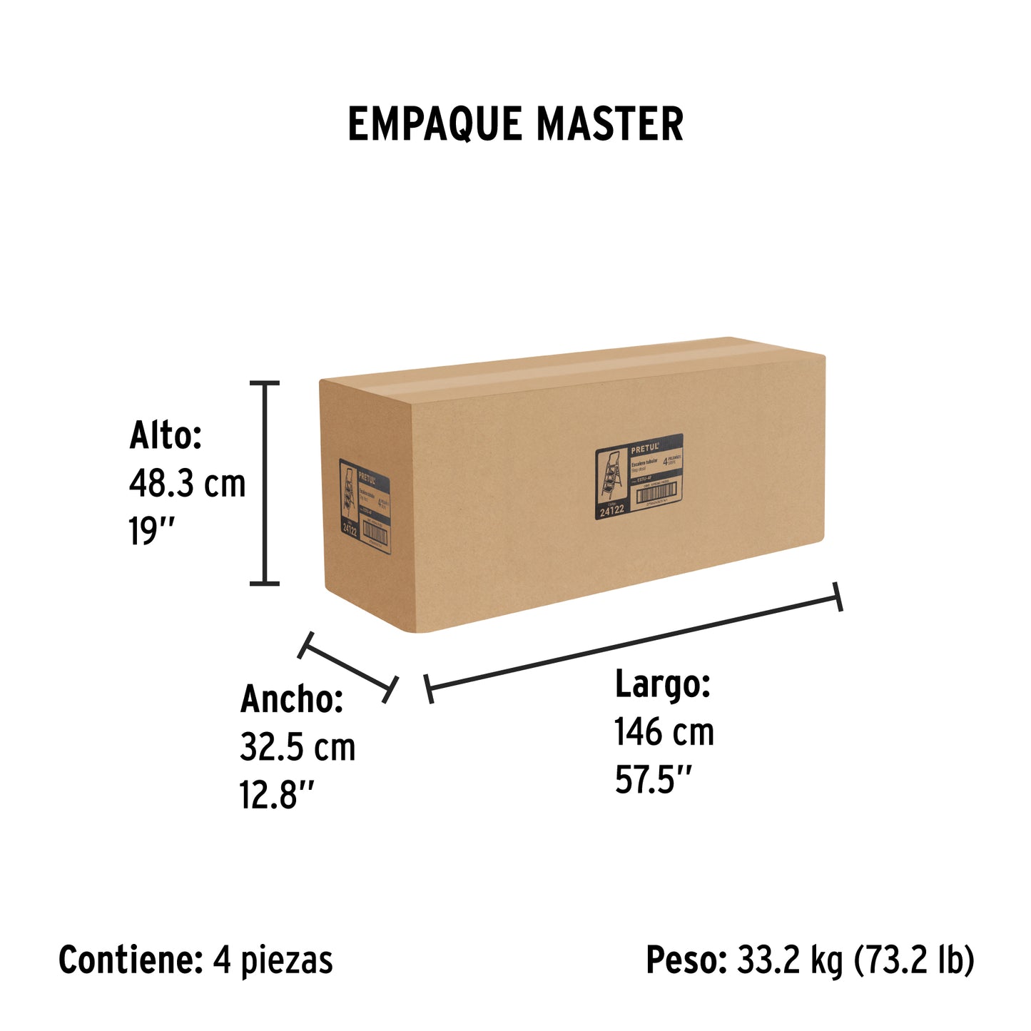 Escalerillas Plegable Pretul Cod 24122 ESTU-4P 4 peldaños acero