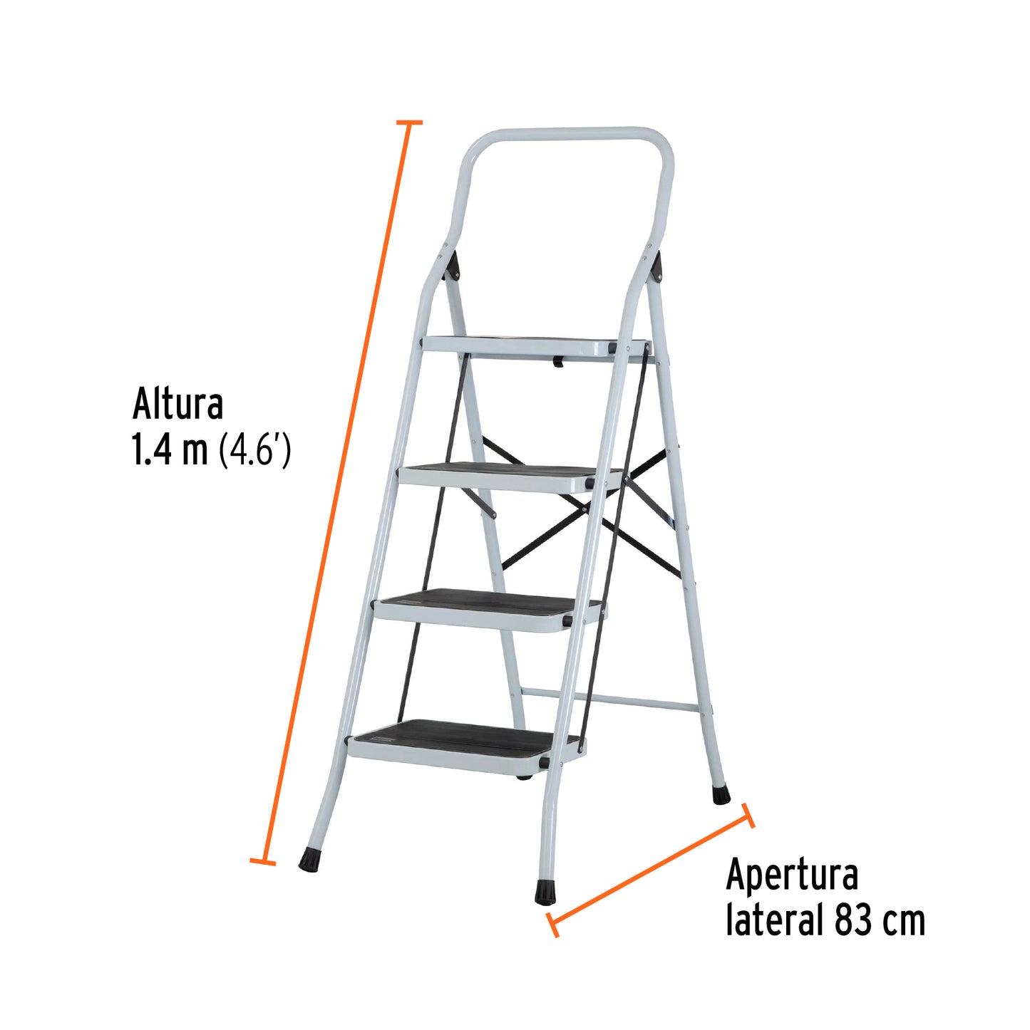 Escalerillas Plegable Pretul Cod 24122 ESTU-4P 4 peldaños acero
