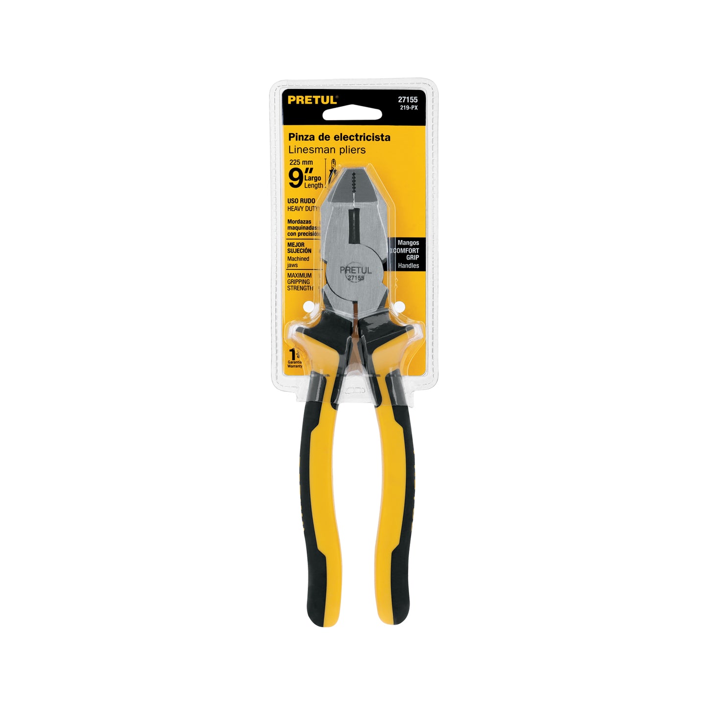 Pinza electricista 9" Pretul Cod 27155 219-PX uso rudo alta palanca Comfort Grip