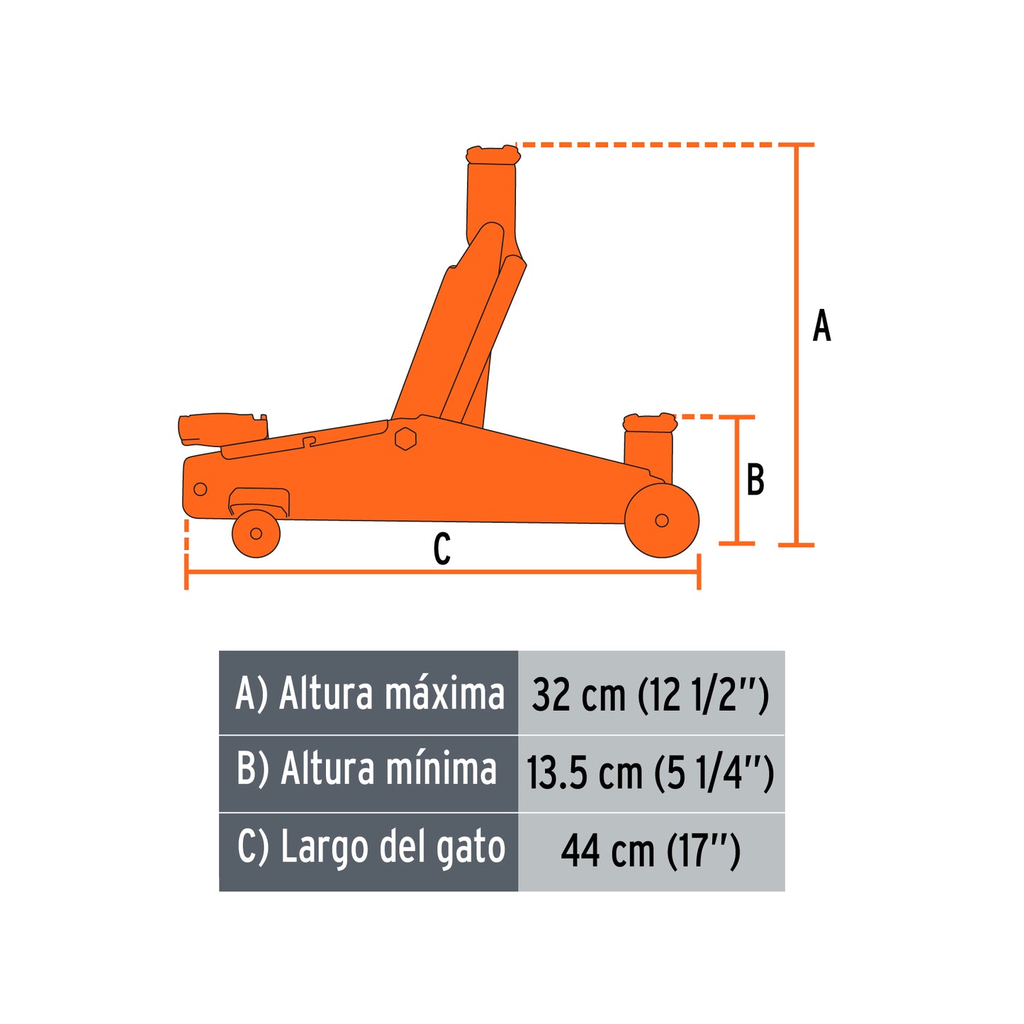 Gato Hidráulico patin Truper Cod 14804 GAPA-2EM 2t 30 movimientos maletín
