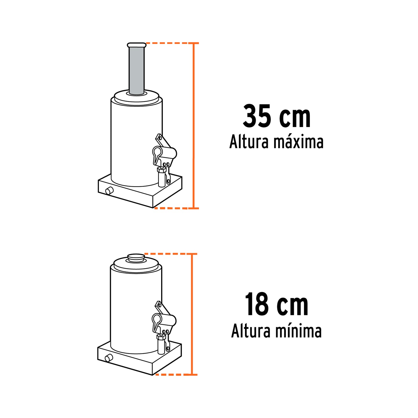 Gato Hidráulico botella Truper Cod 14810 GAT-2 de 2 Ton