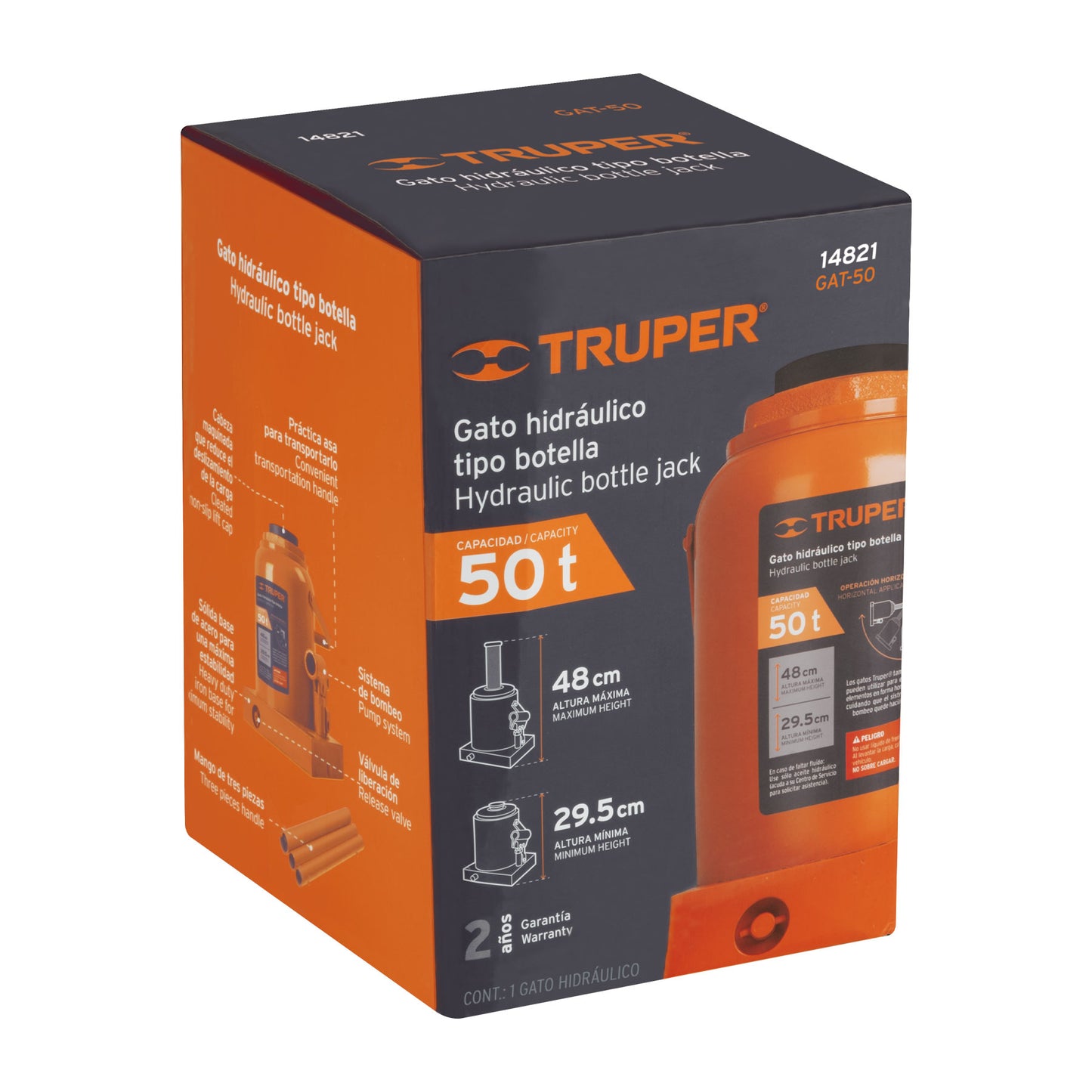 Gato Hidráulico botella Truper Cod 14821 GAT-50 50 ton