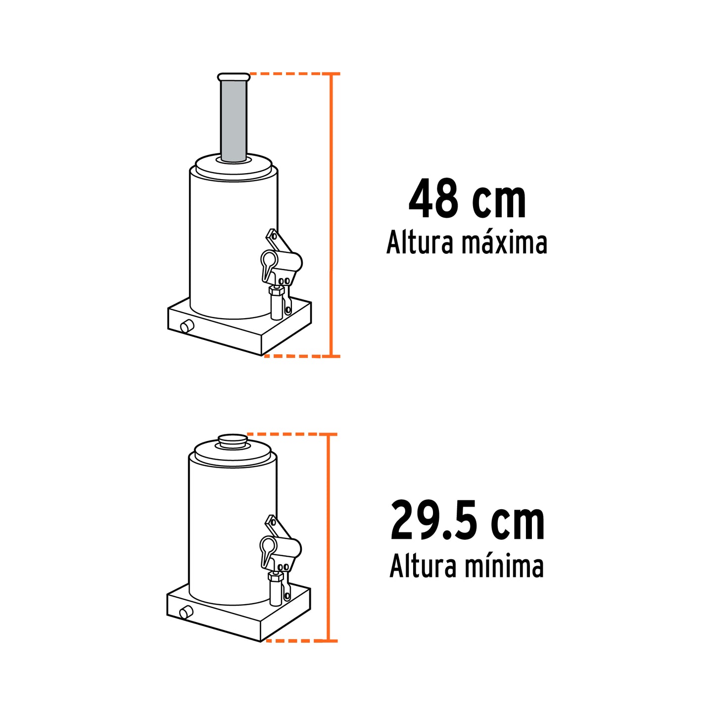 Gato Hidráulico botella Truper Cod 14821 GAT-50 50 ton