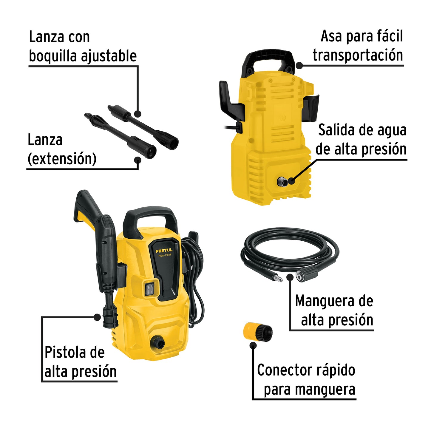 Hidrolavadora eléctrica 1350 PSI pretul Cod 28155 HILA-1350P-2 220V