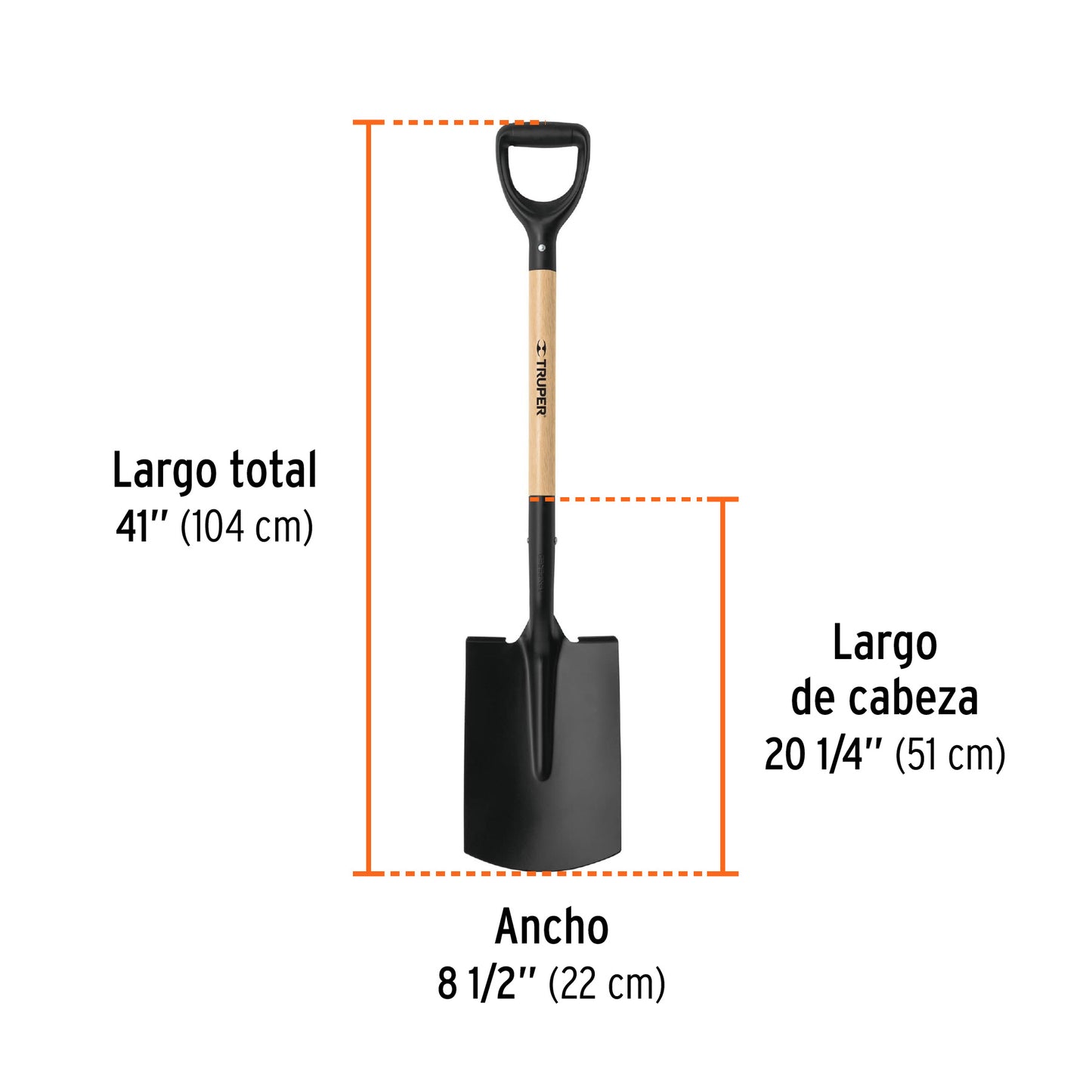 Pala lampa T-1000 Truper Cod 11173 PR1-PE recta Perú