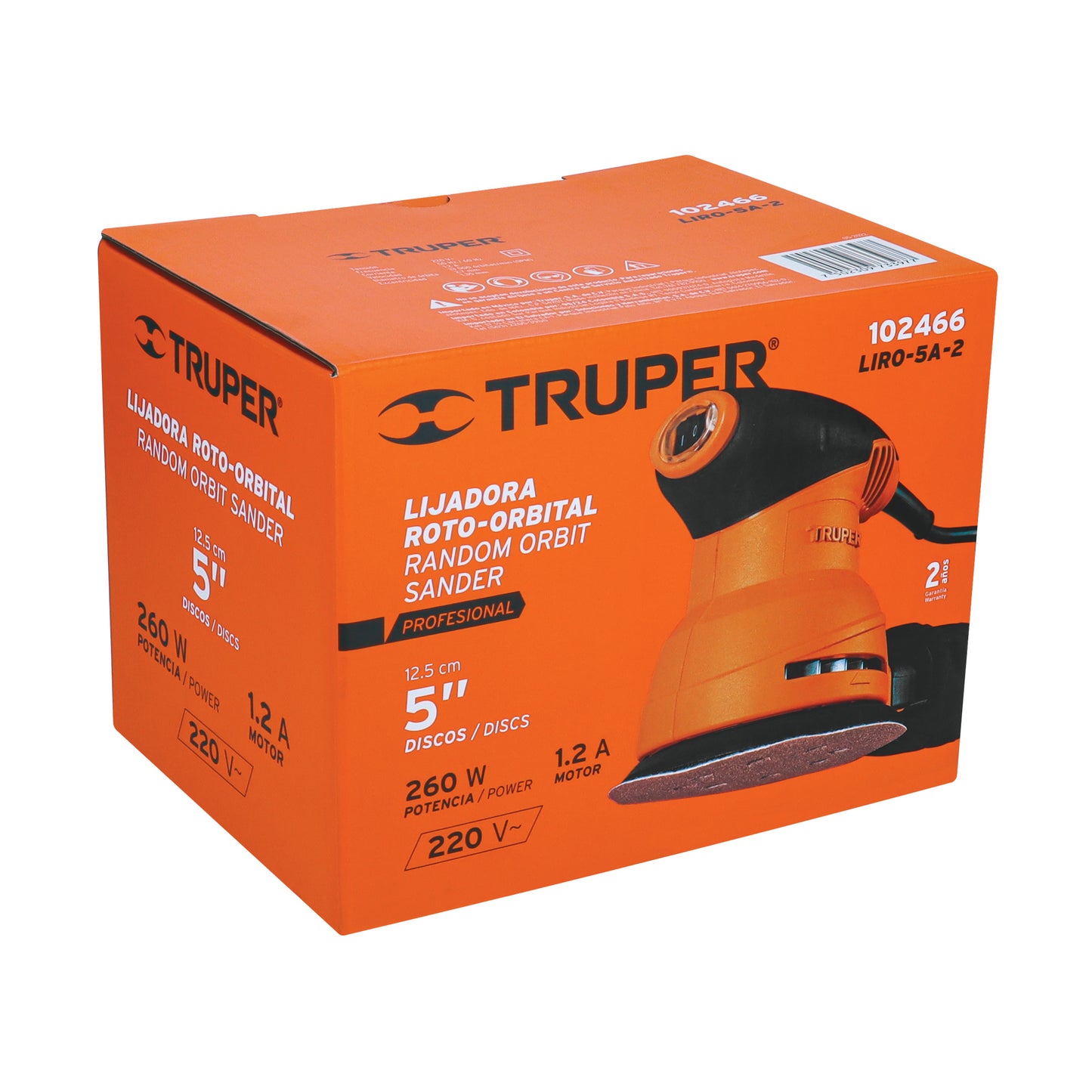 Lijadora Roto Orbital Truper Cod 102466 LIRO-5A-2 profesional 5" 220 V 260 W
