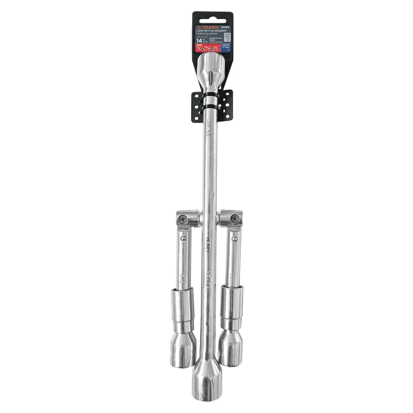 Llave de cruz 14 plegable truper Cod 15484 LLCR-14X pulida y cromada