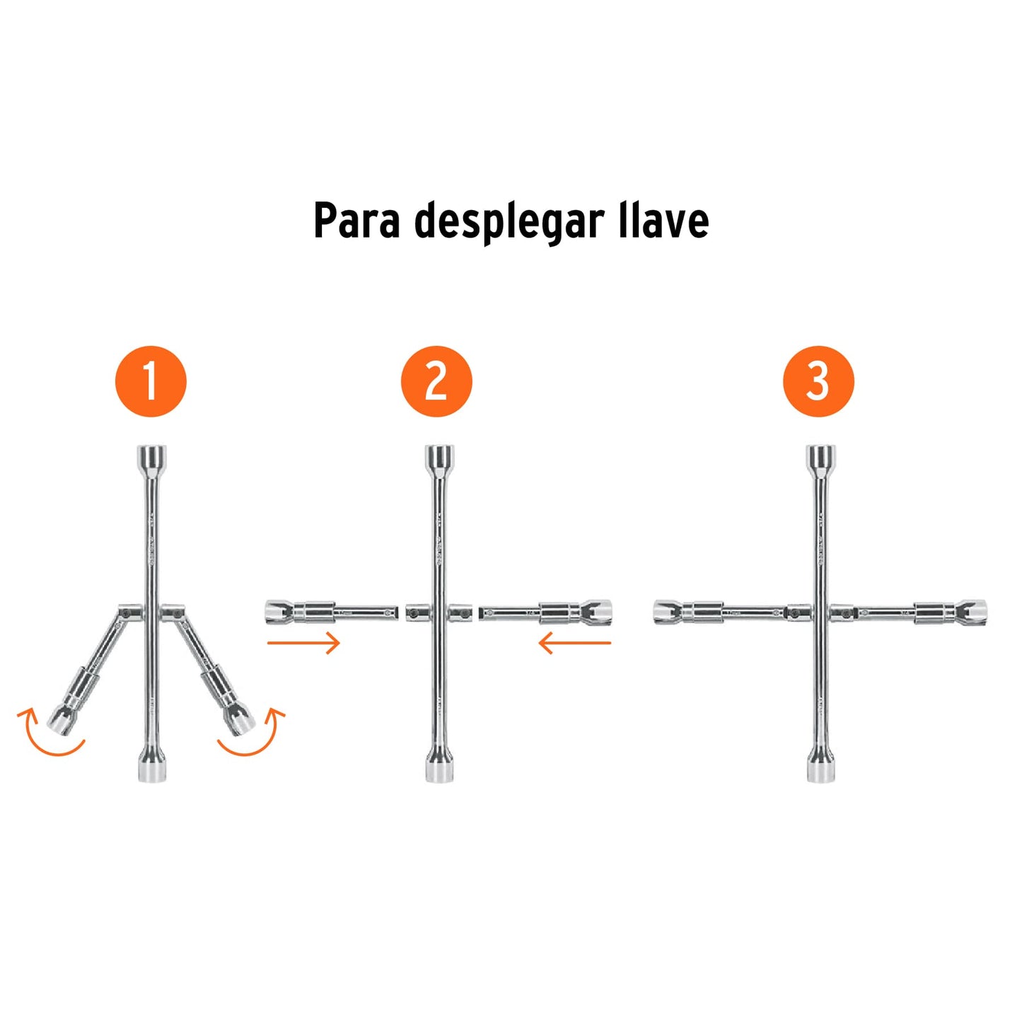 Llave de cruz 14 plegable truper Cod 15484 LLCR-14X pulida y cromada