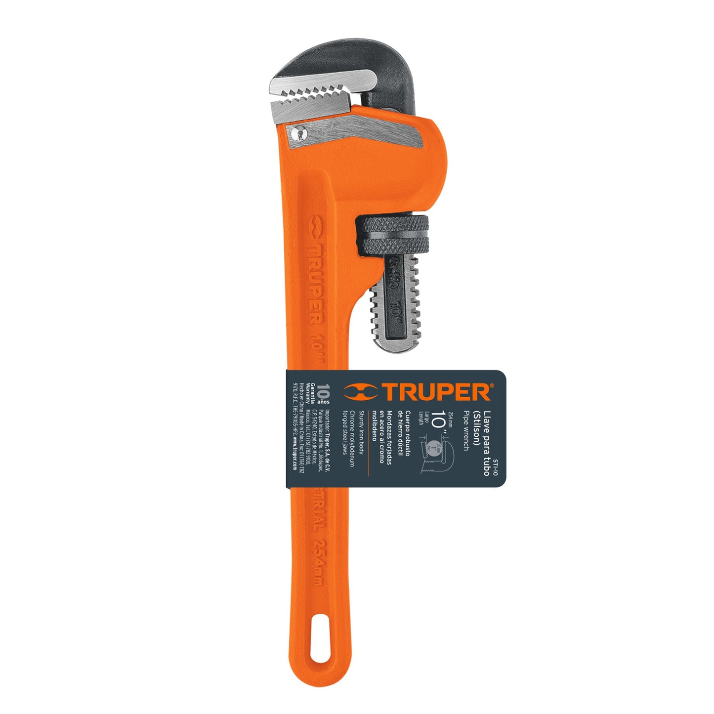Llave stilson 10" Truper Cod 15836 STI-10 cuerpo robusto de hierro dúctil