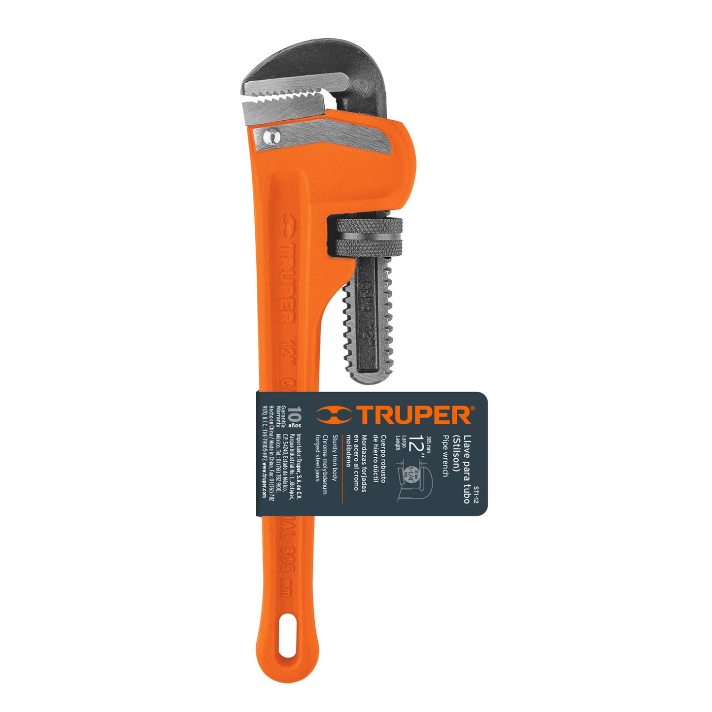 Llave stilson 12" Truper Cod 15837 STI-12 cuerpo robusto de hierro dúctil