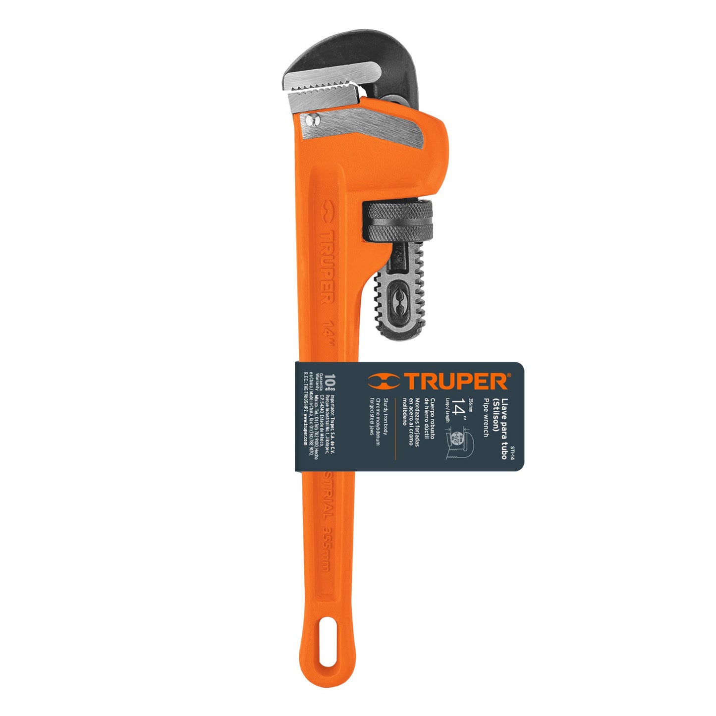 Llave stilson 14" Truper Cod 15838 STI-14 cuerpo robusto de hierro dúctil