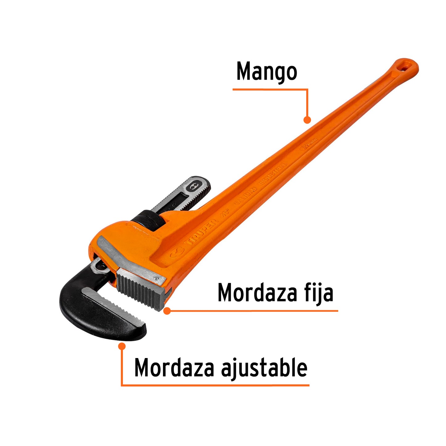 Llave stilson 48" Truper Cod 15842 STI-48 cuerpo robusto de hierro dúctil