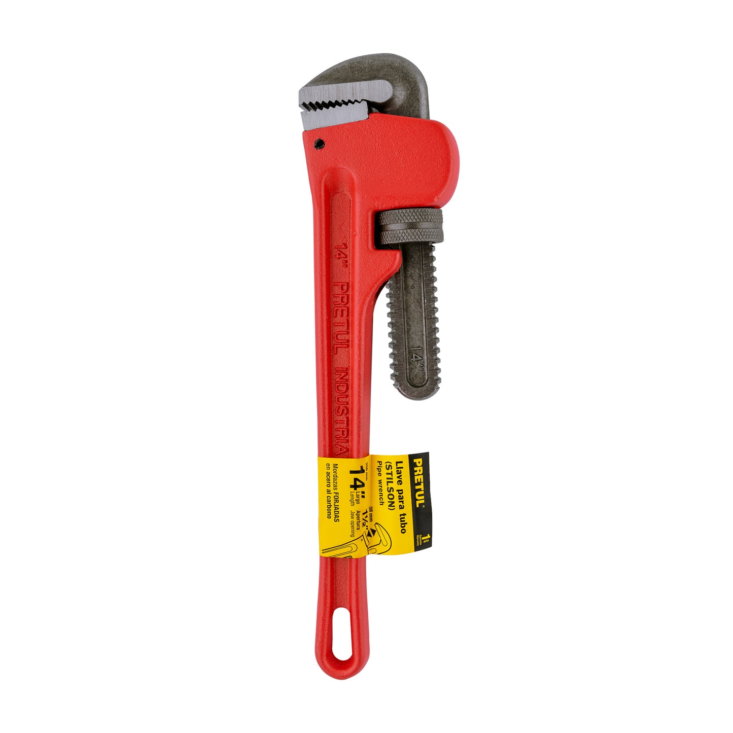 Llave stilson 14" Pretul Cod 22013 STI-14P cuerpo de hierro maleable