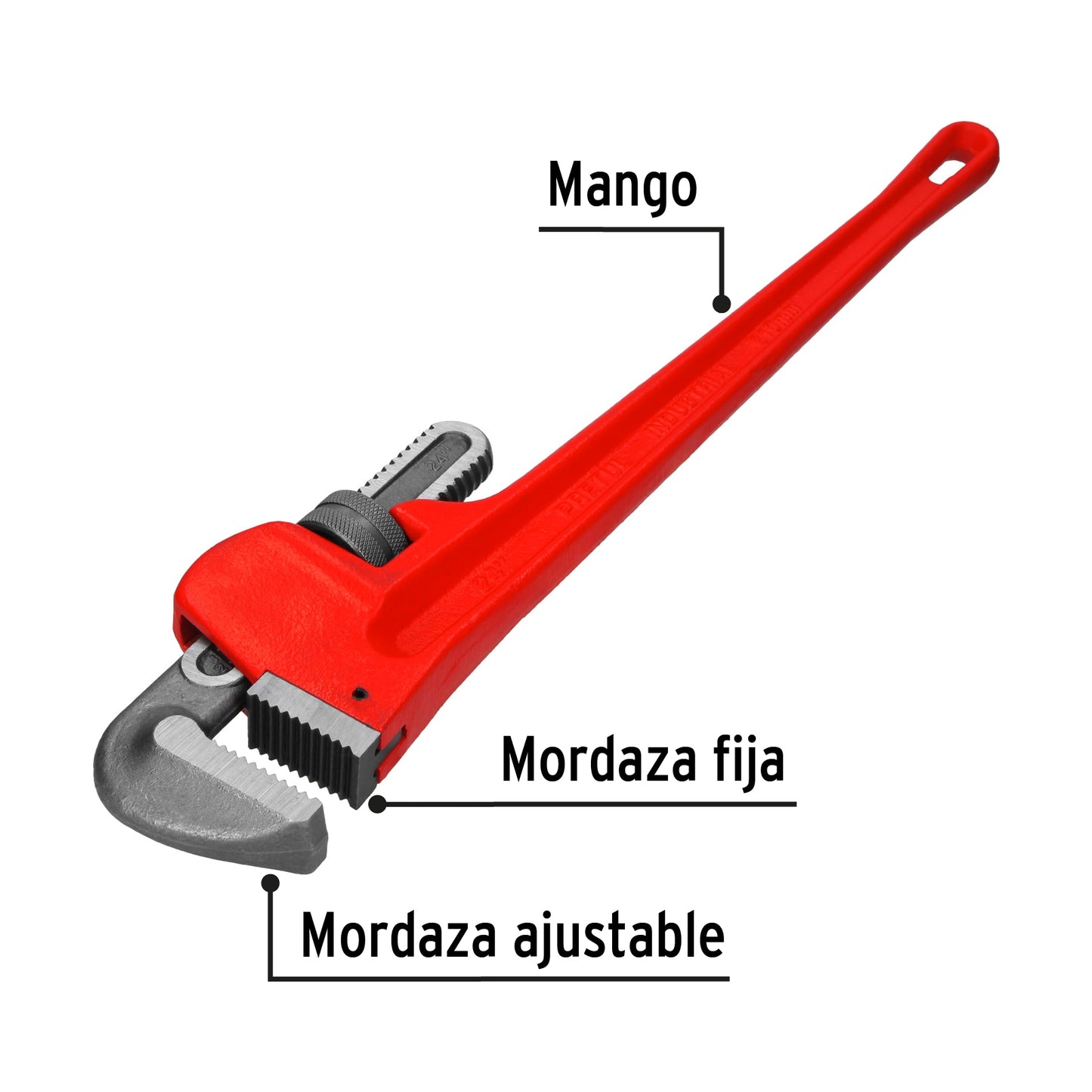 Llave stilson 24" Pretul Cod 22015 STI-24P cuerpo de hierro maleable