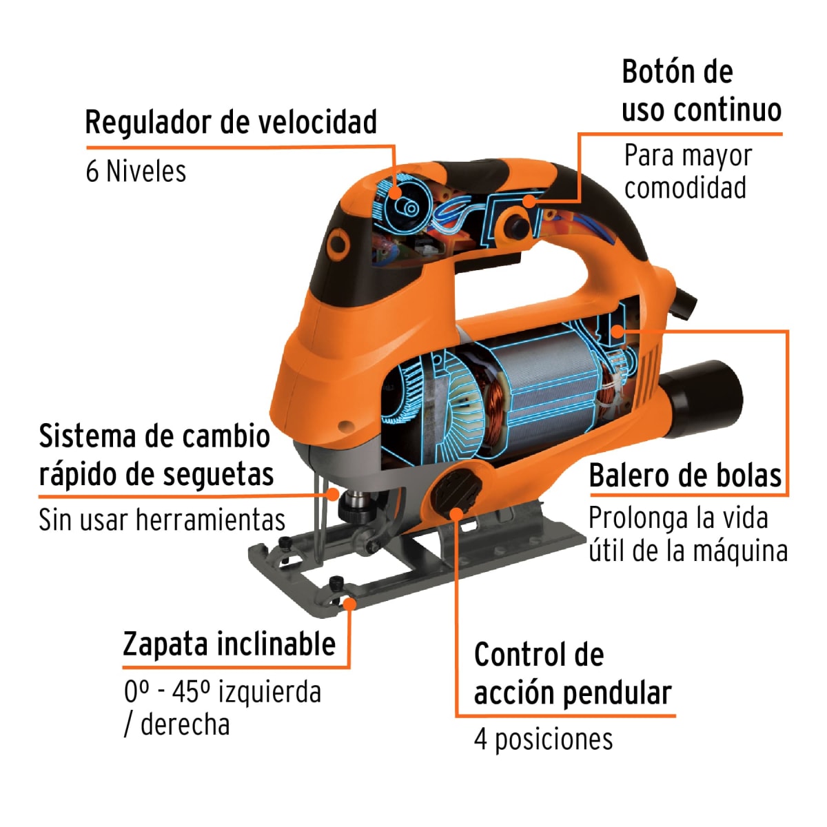 Sierra Caladora Truper Cod 13497 CALA-A5-CH profesional 750w