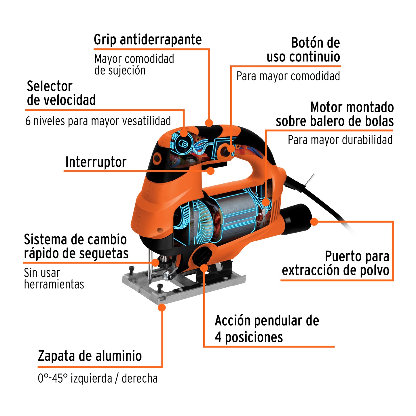 Sierra Caladora Truper Cod 15469 CALA-A5-2 profesional 220V 750W